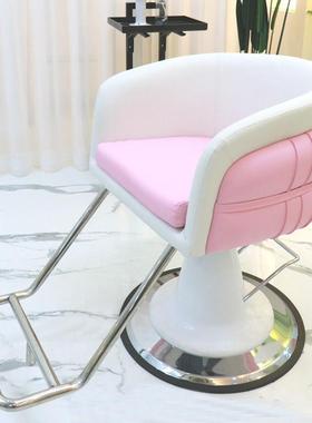 映派家具网红理发椅发专EYK用美发廊椅可旋转升降红色粉新款