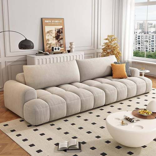 泡芙棉花简TVT糖布艺沙发现代约客小户型法式布奶厅油风猫抓云朵