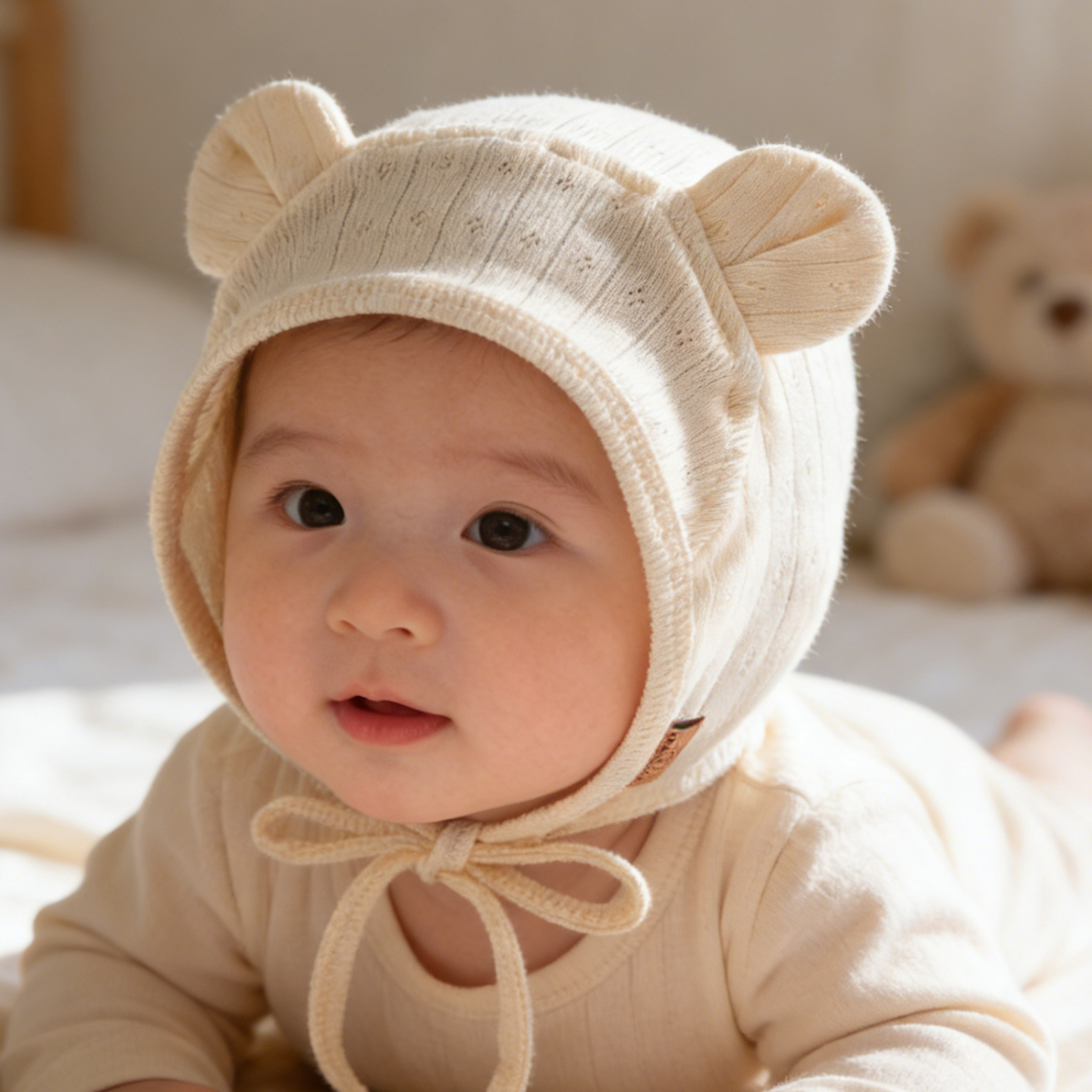 婴儿护耳帽春秋薄款洋气大耳朵系带帽子新生儿宝宝超萌可爱胎帽秋,童装/婴儿装/亲子装,帽子,淘宝优惠券,粉丝福利购,淘宝优惠卷