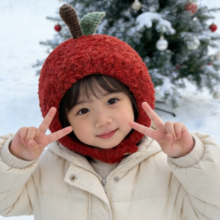 【成品】儿童帽子秋冬季保暖婴儿可爱针织护耳帽男女宝宝苹果帽子