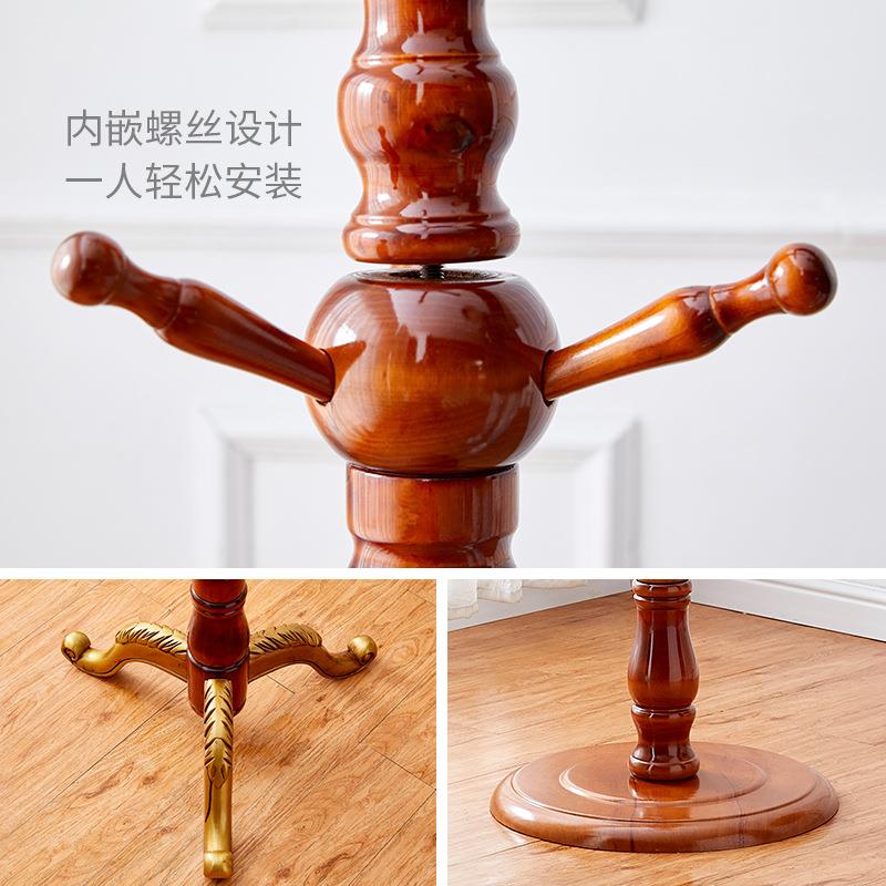 J^衣帽架落地实木卧室简易衣架子家用简约现代木质衣服架挂衣