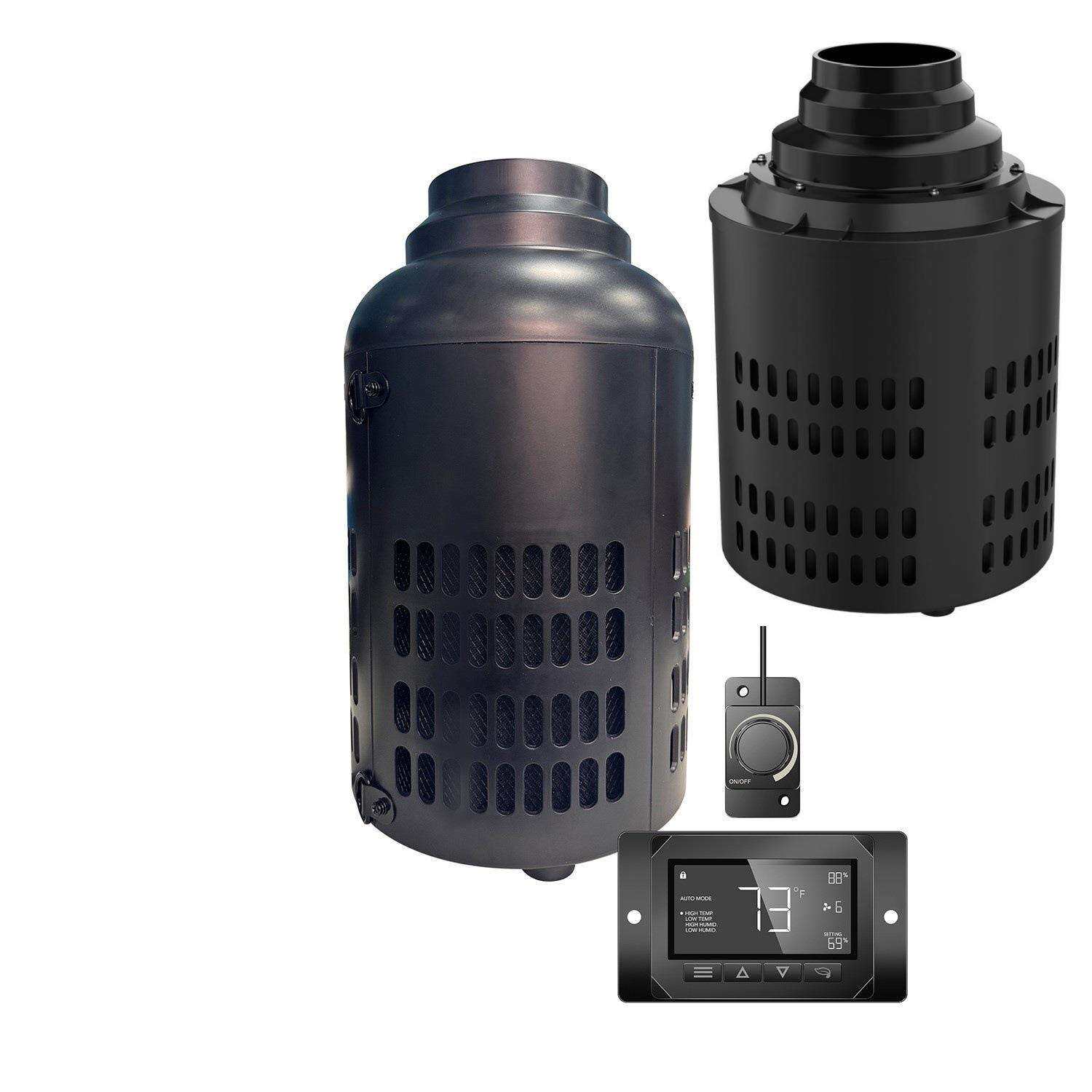 4寸6寸EC宽电压AC100-240V管道风机和空气过滤器一体式换气扇