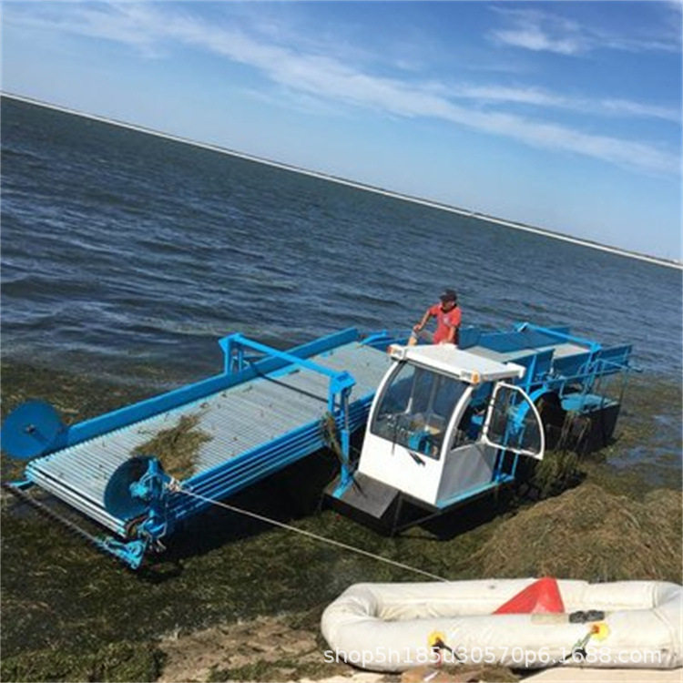水浮莲打捞船河道湖面水浮莲清理船公园湖面保洁水浮莲清理船