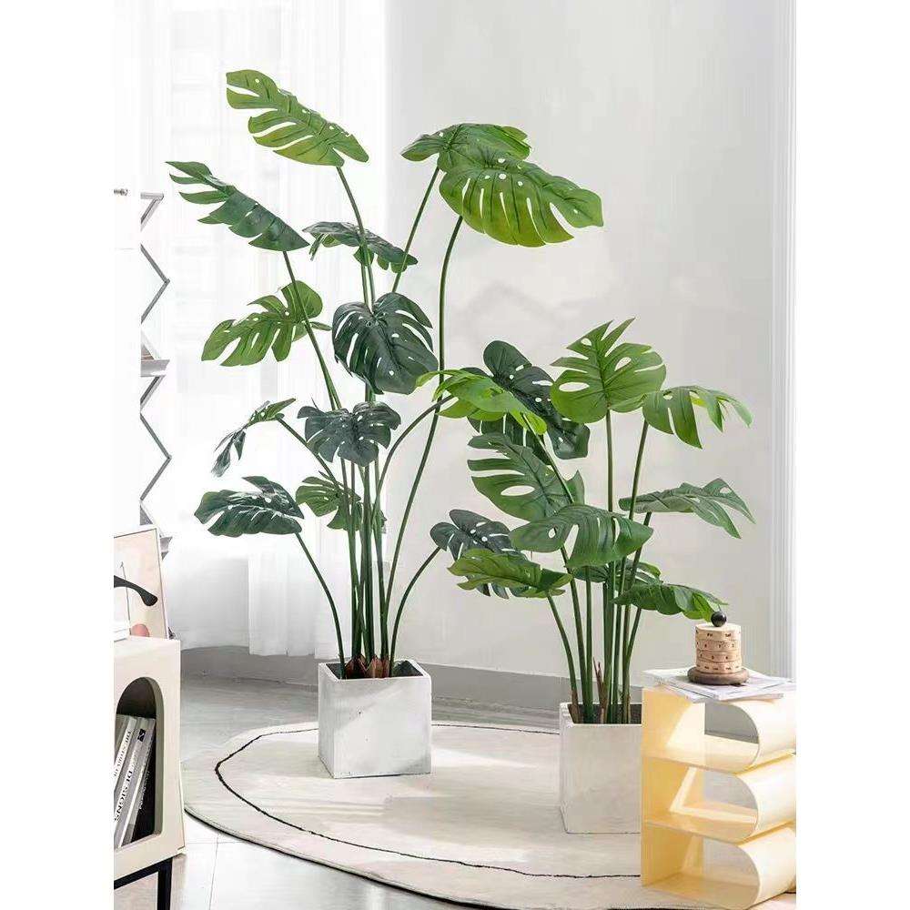 仿真绿植龟背竹假植物大型室内盆栽高端仿生客厅落地装饰摆件