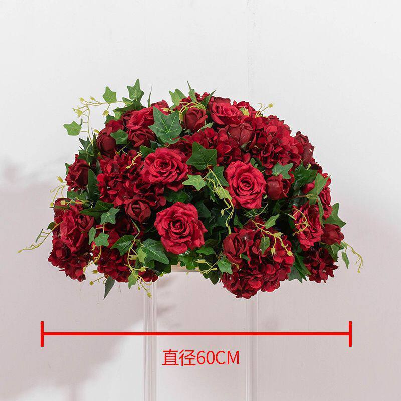 白色花球婚礼舞台t台几何架布置路引花橱窗展厅餐桌装饰假花桌花