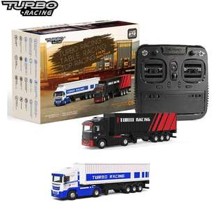 Tubro Racing 1:76 C50 10CH可拆卸模拟灯光喇叭货柜遥控拖车模型