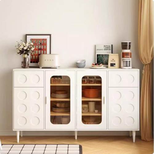 意式超薄极窄餐边柜墙边柜20cm中古风黑色床尾收纳柜柜子碗柜餐厅