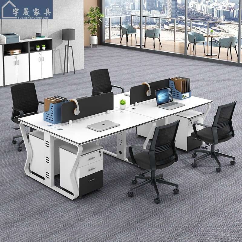 办公桌职员桌简约现代办公室电脑桌员工位桌椅组合单人钢架桌家具