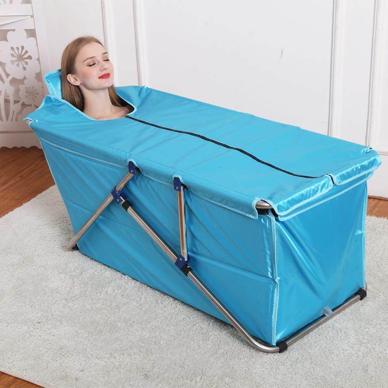 X&不锈钢加厚浴盆折叠浴缸泡澡洗澡沐浴桶家用成人婴儿免充