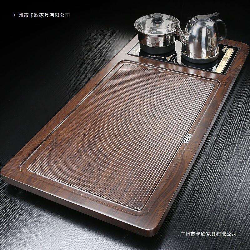 全自动茶盘实木家用茶台烧水壶一体办公室新款大茶海套装排水托盘