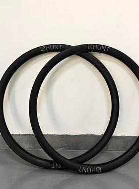 HUNT碳纤维公路车圈35mm碟刹24/28H砾石公路车700c碳纤维轮组碳圈