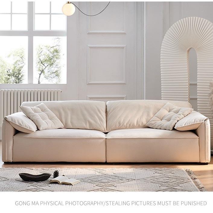 意式极简布艺沙发北欧简约客厅大小户型三人位科技布羽绒网红沙发