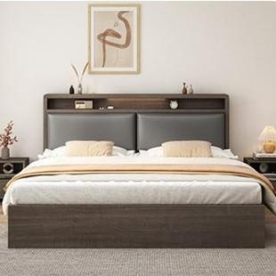 姹梦2软包床1卧室床双人床出租房单人床床1实木床1米8用架米5m储