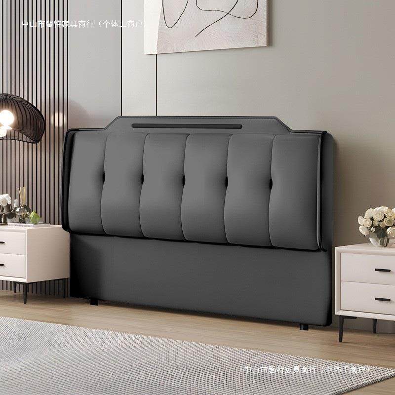 床头软包靠背实木2025新款现代简约轻奢落地超薄背板一体单买