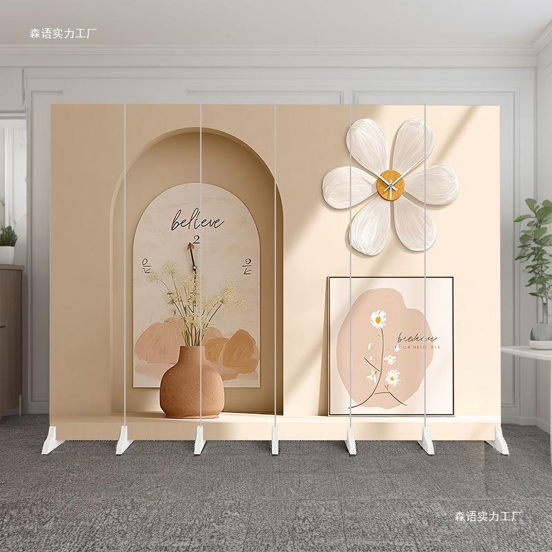 奶油风屏风隔断客厅遮挡卧室办公室网红双面儿童移动直播背景