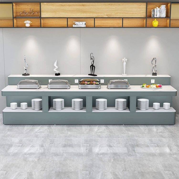 火锅店自助餐台酒店菜品调料水果靠墙商用布菲台取餐中岛展示台等