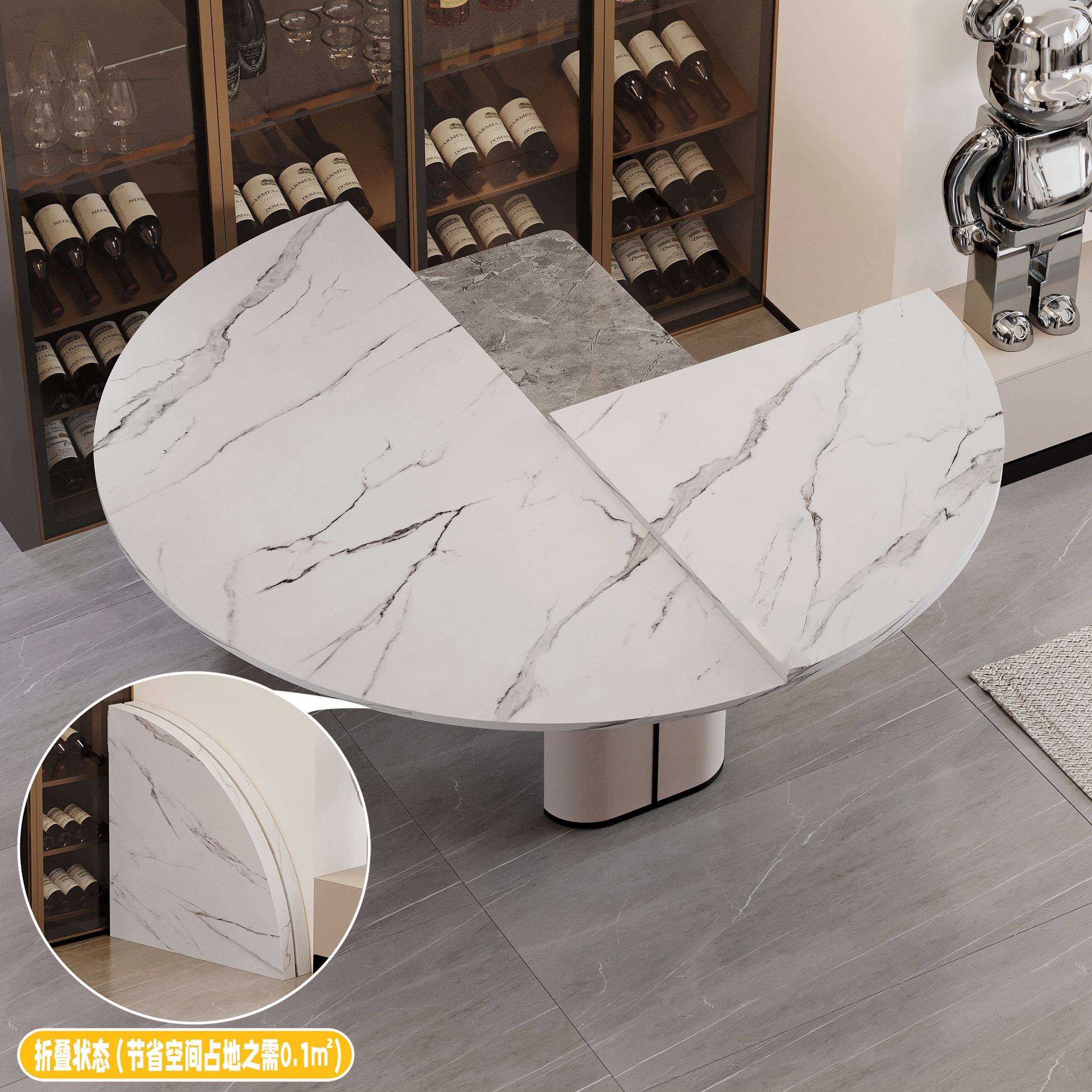 #4分台折叠圆桌面家用四分可折叠餐桌面10人20人加大圆形饭桌台面