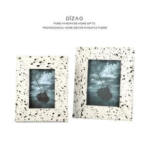 简约现代欧式轻奢马毛相框卧室梳妆台画框样板房桌面摆件软装饰品