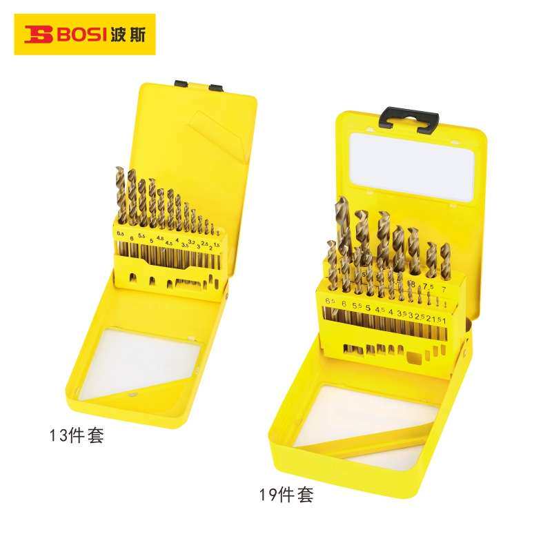 波斯13件1.5-6mm19件1-10mm直柄含钴麻花钻组套BS532513 BS532519