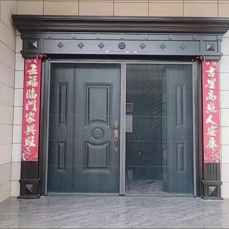 入户门推拉纱门别墅大门隐形纱网伸缩折叠门帘防蚊推拉式农村沙门图片