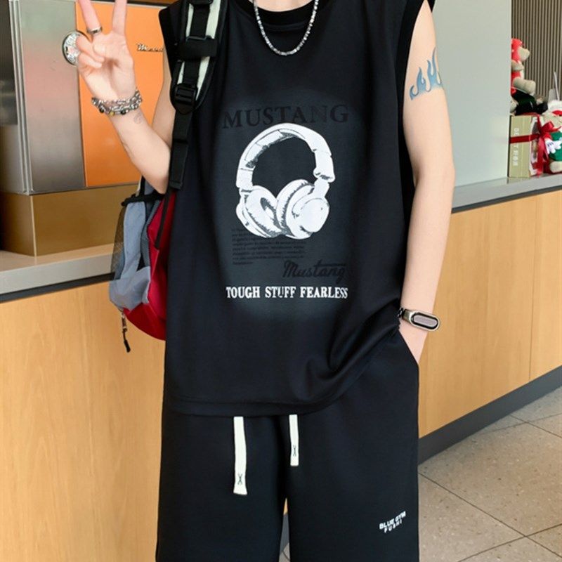 无袖t恤男孩12-15岁夏季新款青少年大童初中学生背心休闲运动套装,男装,休闲运动套装,淘宝优惠券,粉丝福利购,淘宝优惠卷