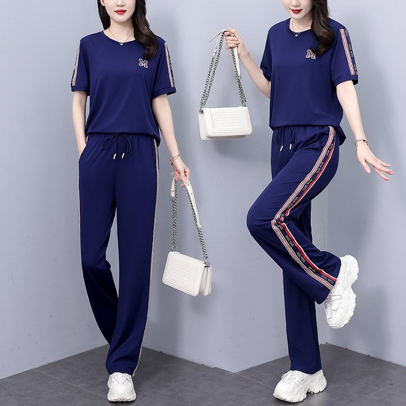 夏季短袖直筒裤一整套纯棉宽松大码女装卫衣新款小个子休闲两件套,女装/女士精品,大码套装,淘宝优惠券,粉丝福利购,淘宝优惠卷