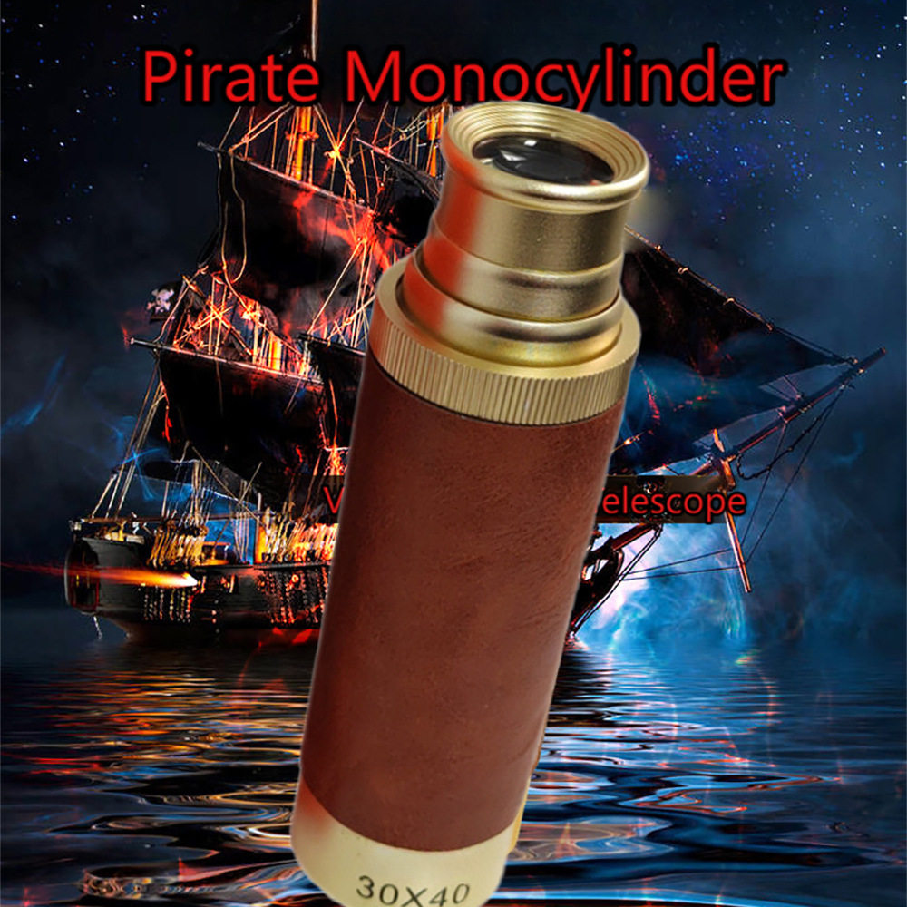 工厂批发海盗望远镜单筒复古伸缩30×40高倍高清户外便携式望眼镜