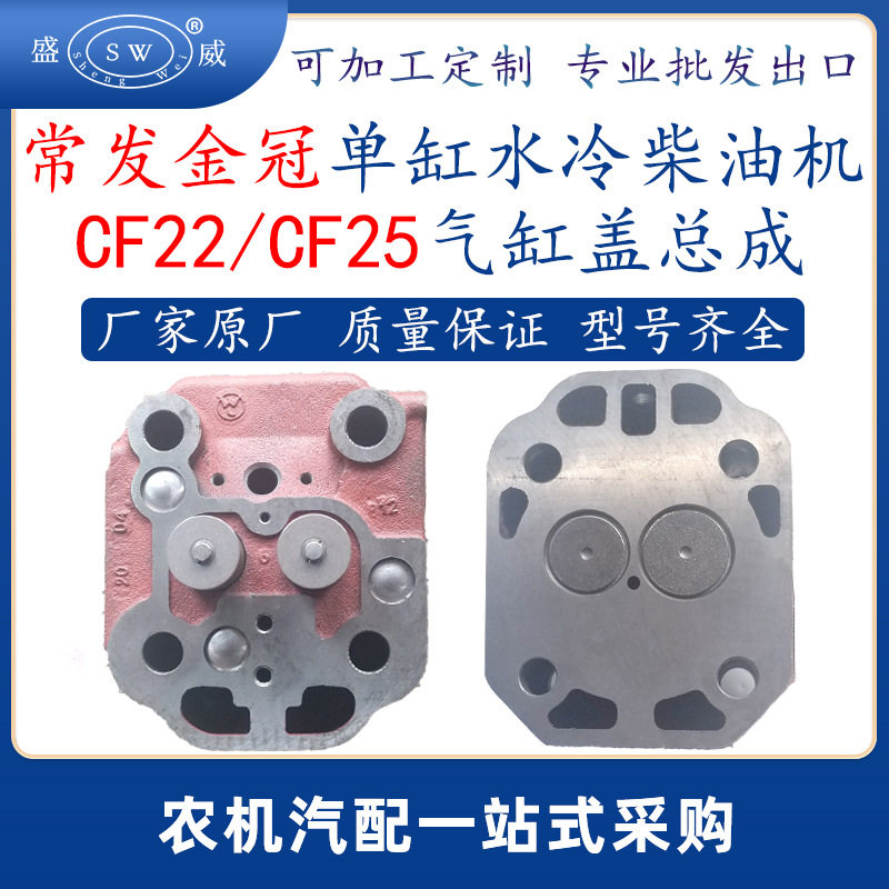 常州常发金冠柴油机缸头 cf22cf25水冷柴油机配件气缸盖总成跨境