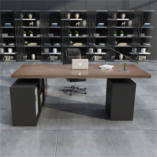 经理总监办公室办公桌椅组合家用简约现代台式办公桌带侧柜电脑桌