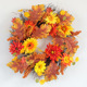 感恩节丰收节秋色花环装 饰品南瓜浆果枫叶花环丰收花环W款