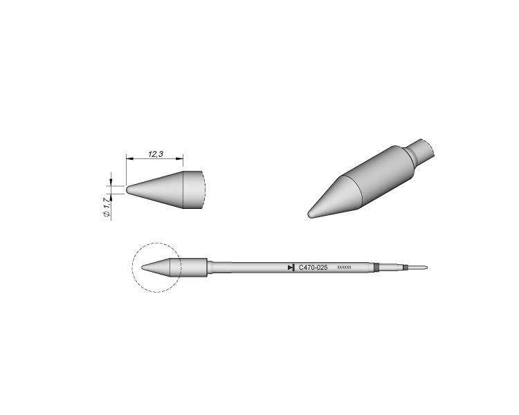西班牙JBC原装烙铁头重负荷手柄专用C470系列烙铁头用于塑料制品