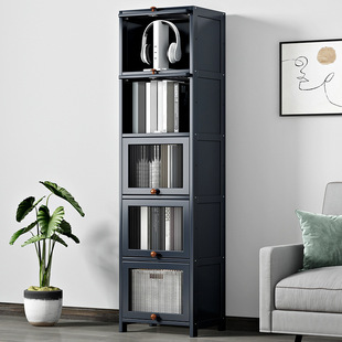 带门厨房收纳碗柜落地多层夹缝置物架多功能储物柜子台面翻盖式