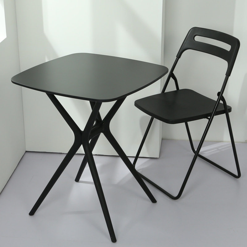 简约北欧休闲桌时尚咖啡桌子塑料洽谈桌阳台露台小方桌子餐桌批发