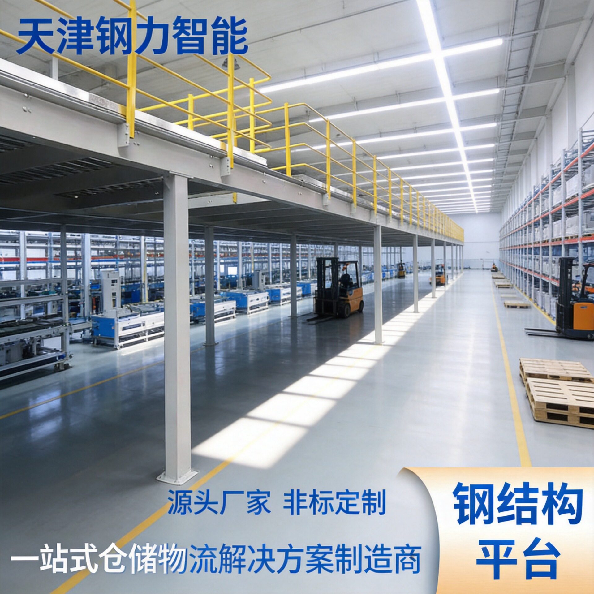 钢力货架冷轧钢阁楼平台钢结构二层搭建仓库储物架