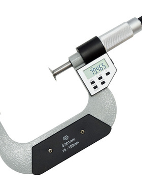 青量电子公法线千分尺直进式数显盘头齿轮千分尺0-25-50-75-100mm