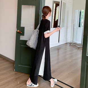 39周岁弹力针织圆领T型裙短袖 女士精品连衣裙2025年夏季 女装