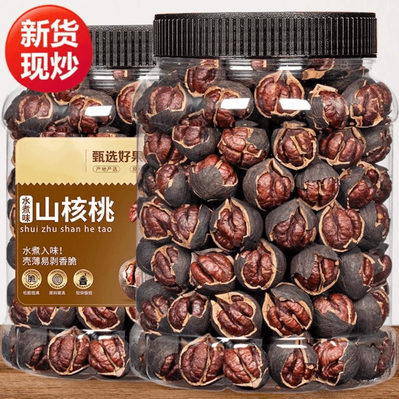 临安山核桃2025新货手剥小核桃罐装水煮大籽特产年货坚果仁零食