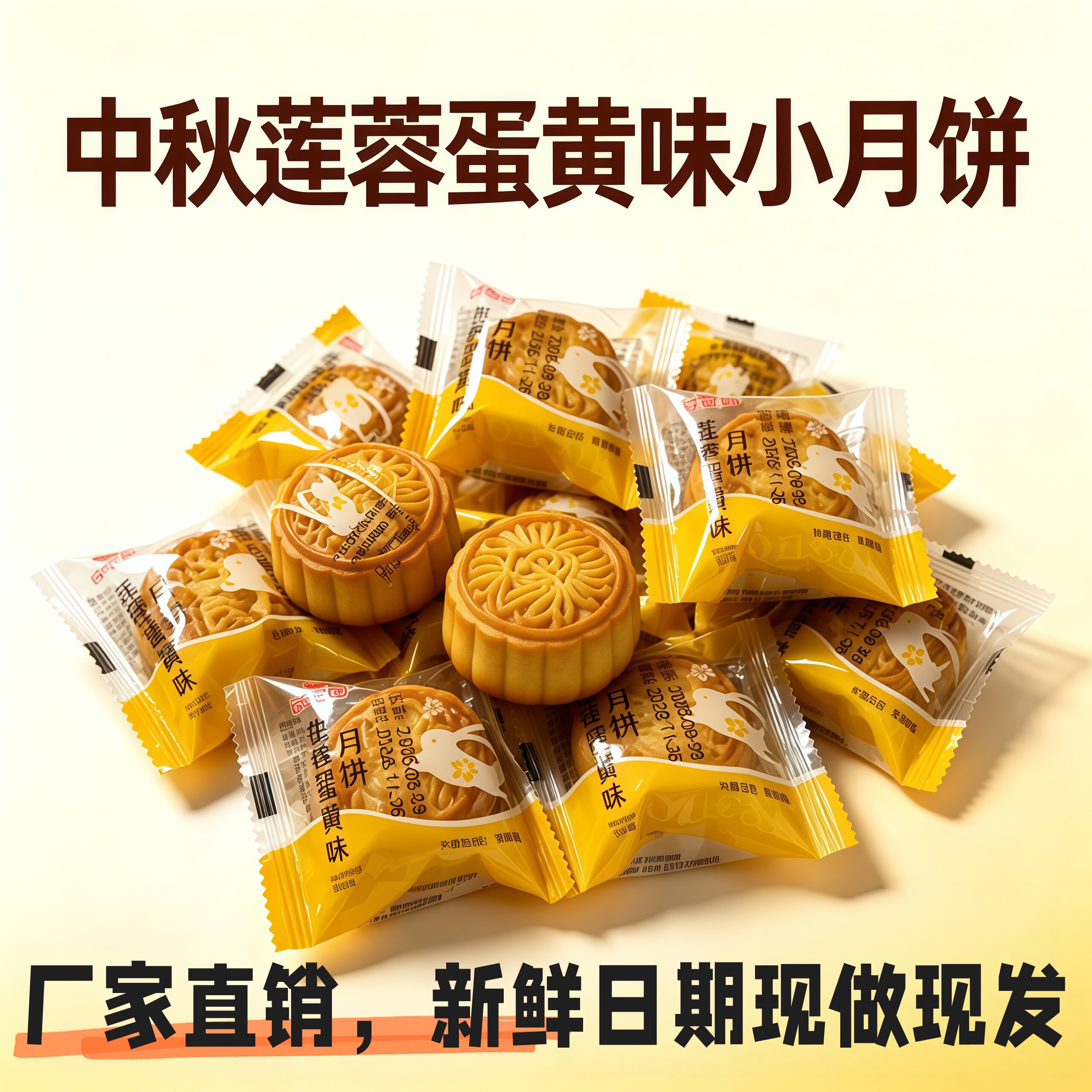 【厂家直销】莲蓉蛋黄味小月饼