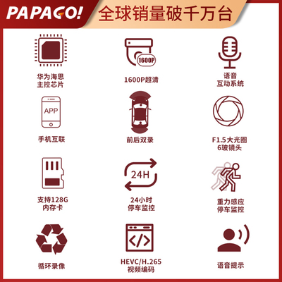 速发papago趴趴狗WvY魏派vv5原厂行车仪Ev7vv6专车专用隐藏式高清