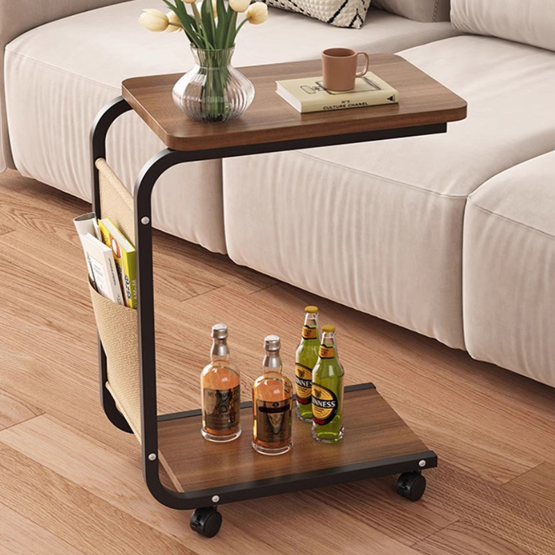 速发可移动沙发边几卧室电脑桌C型茶车角几家用推小几茶桌床头置