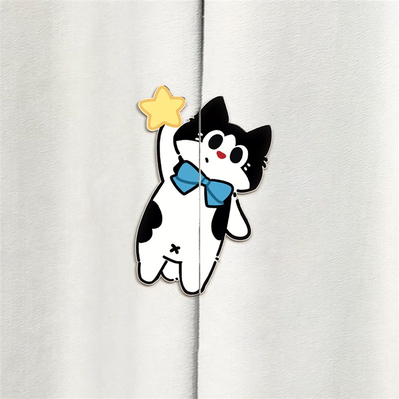 速发创意小猫窗帘吸磁扣门帘防漏光闭合神器宿舍床帘免打孔缝隙固