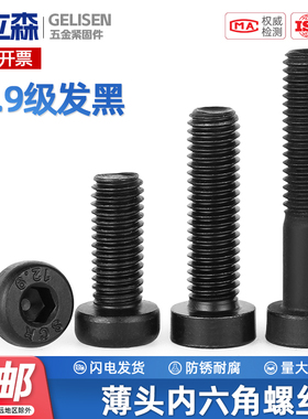 速发12.级6头内六角螺丝DI7m4矮头扁头螺栓m4m5m薄m8m10812m16