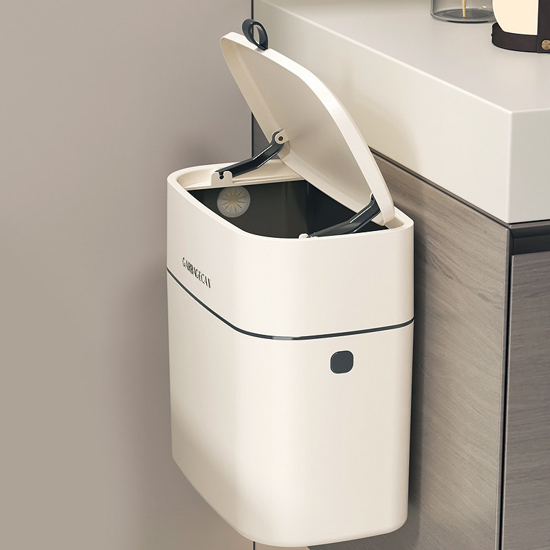 速发厨房垃圾桶壁挂式家所收盖厕用卫生间纸篓大容量厨余挂式带纳