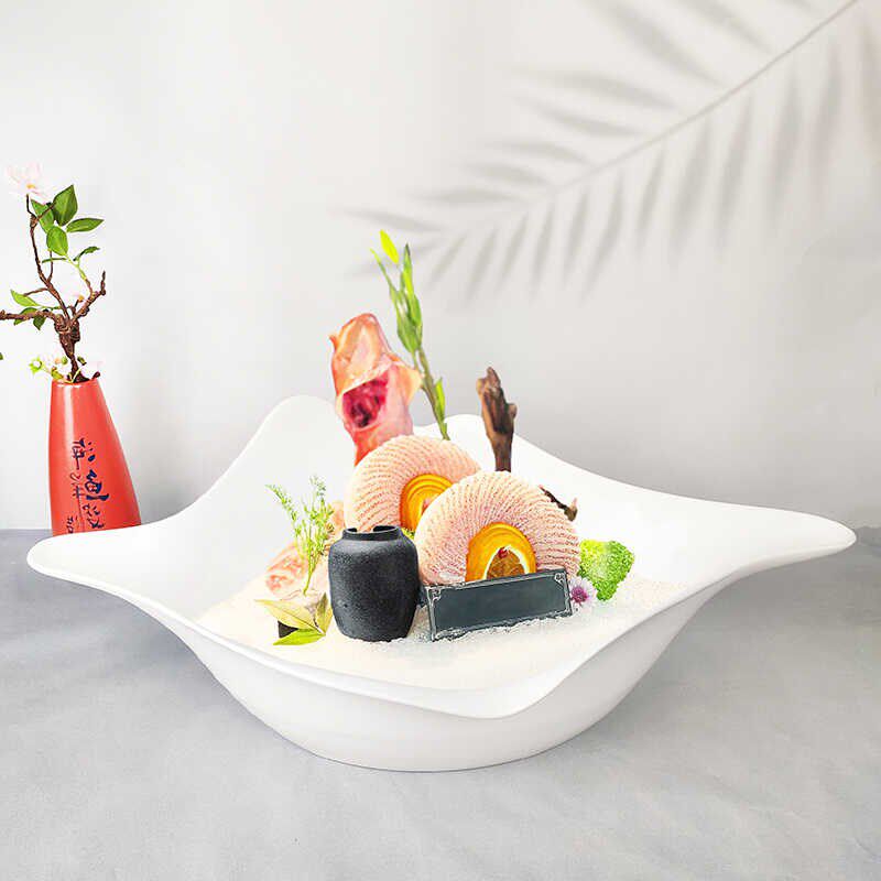 速发创意陶瓷餐具海鲜鲜造海姿刺身盘日韩海螺三文鱼龙虾贝壳干冰