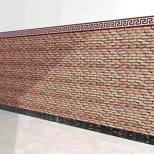 直销新款90饭店墙裙贴纸墙纸自粘商用餐馆墙贴墙围装饰红砖块壁纸