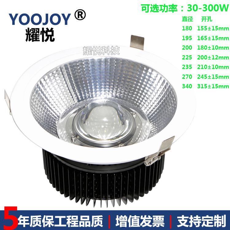 直销新款嵌入式吊装筒灯吸顶圆形灯100W120w150w80w 改造金卤灯吊