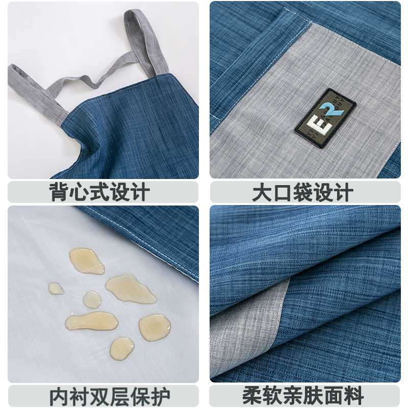 新款直销围裙家用厨房工作服棉印字logo女男士时尚防油污水果花店