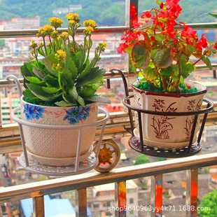 阳台花架家用铁艺悬挂式 直销新款 花盆架栏架杆多肉绿萝花架子室内