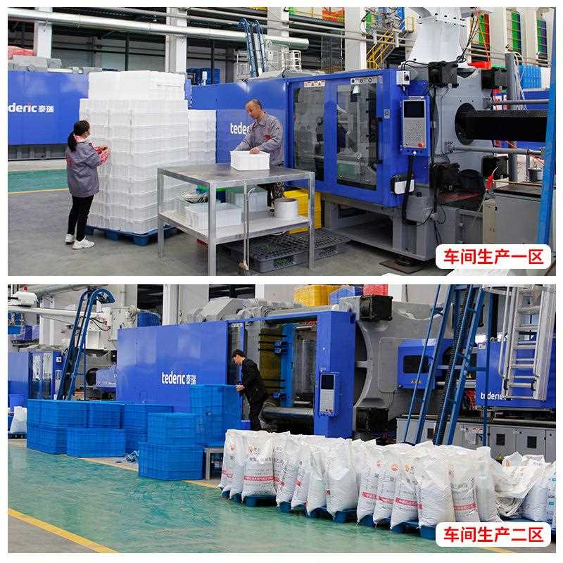 直销新款塑料周转箱加厚带盖胶框大号工业蓝色物流中转运输物料箱