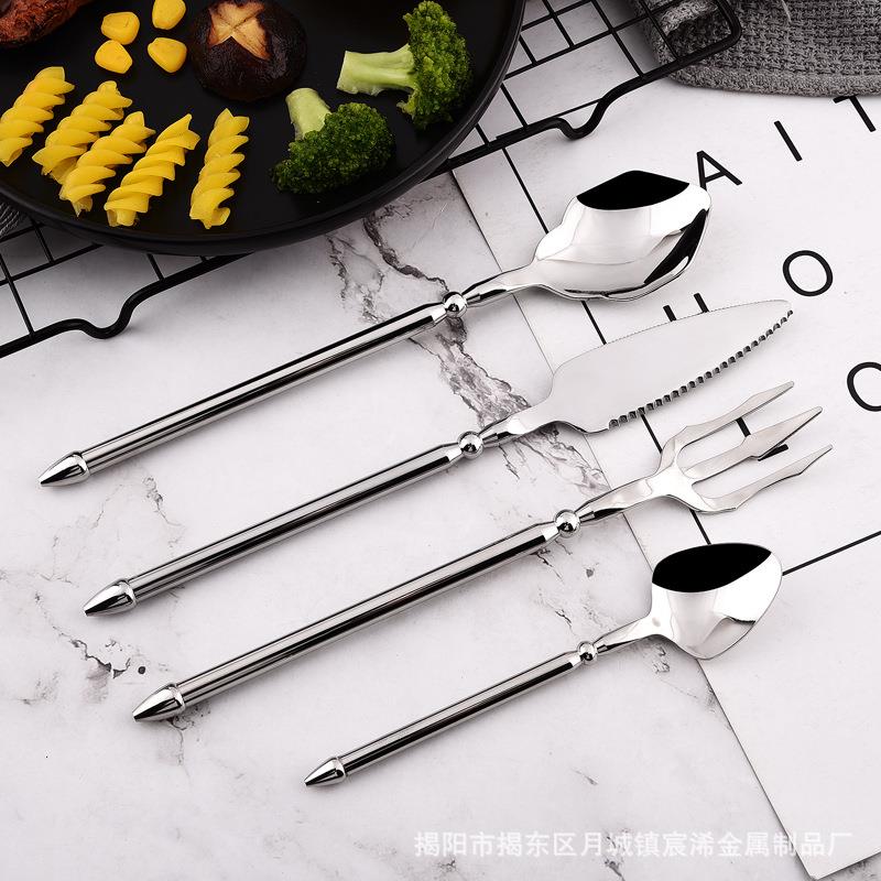 直销新款不锈钢刀叉勺海王西餐欧式牛排刀叉勺咖啡勺甜品勺子酒店